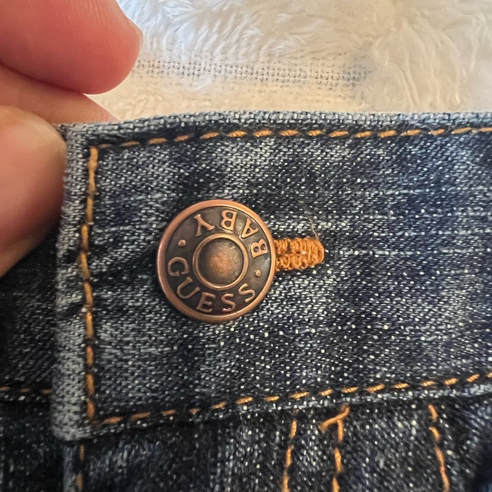 Y2K Guess Baby Flare Jeans Butterfly Embroidered Denim Fairycore NWT coquette - Picture 5 of 8